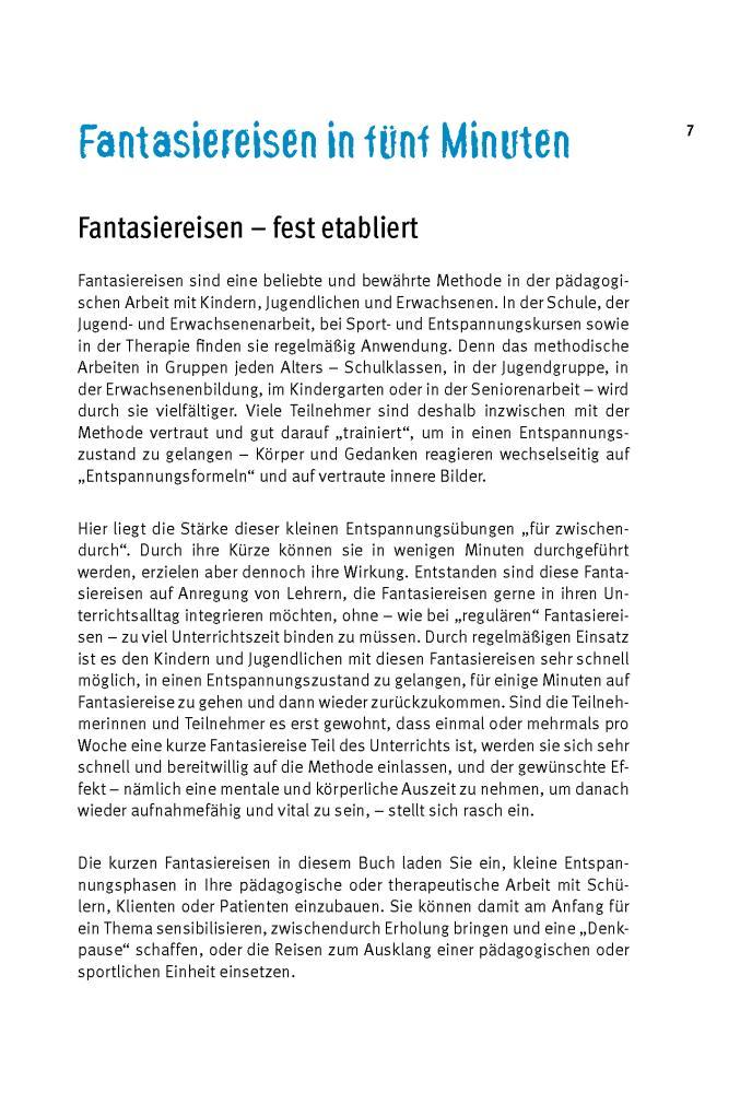 Beispielinhalt (Bild) Fünf Minuten Fantasiereisen