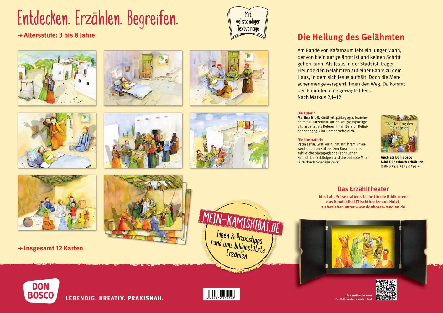 Beispielinhalt (Bild) Die Heilung des Gelähmten. Kamishibai Bildkartenset.