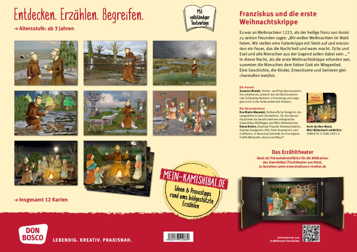 Beispielinhalt (Bild) Franziskus und die erste Weihnachtskrippe. Kamishibai Bildkartenset.