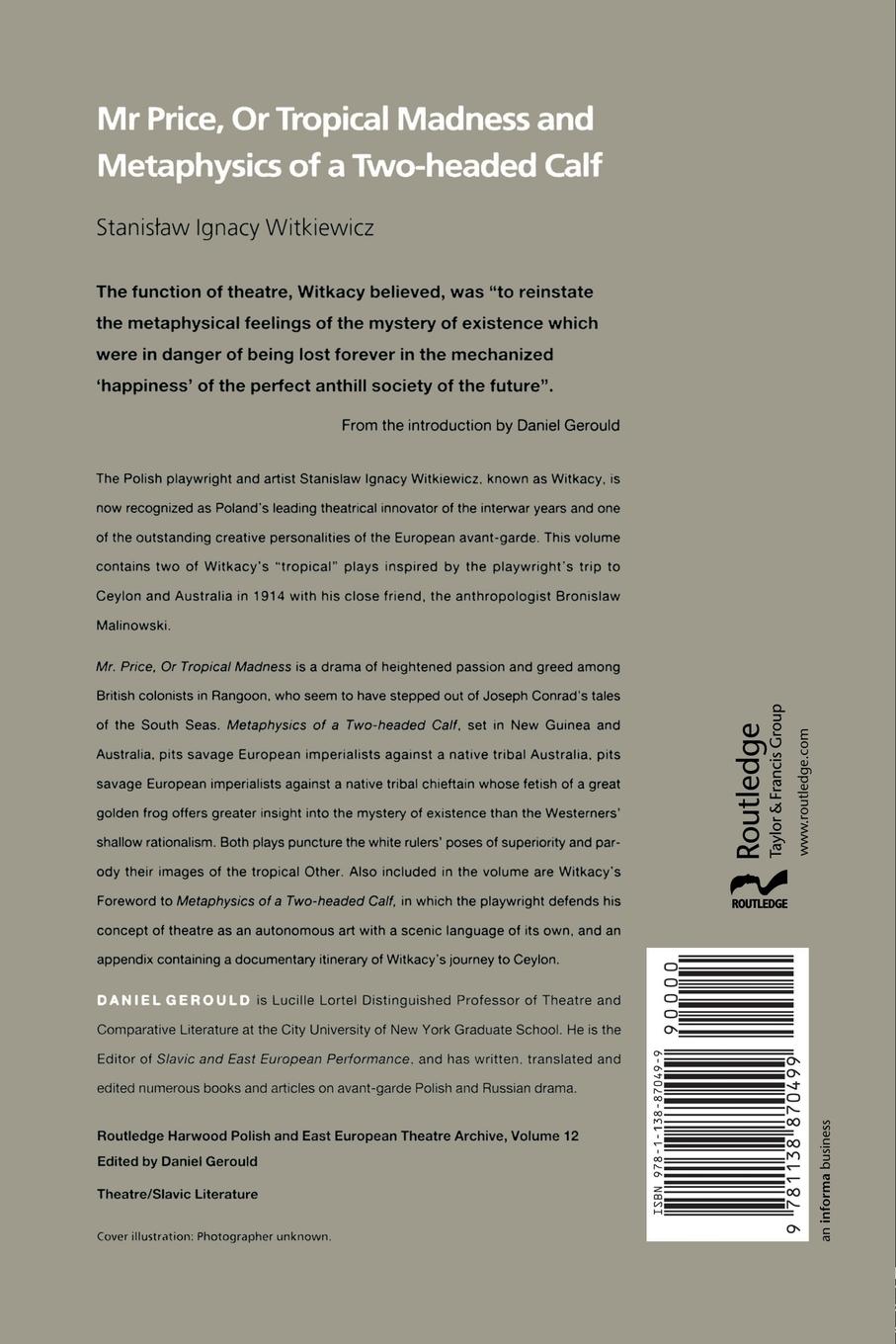 Rückseitencover Mr Price, or Tropical Madness and Metaphysics of a Two- Headed Calf
