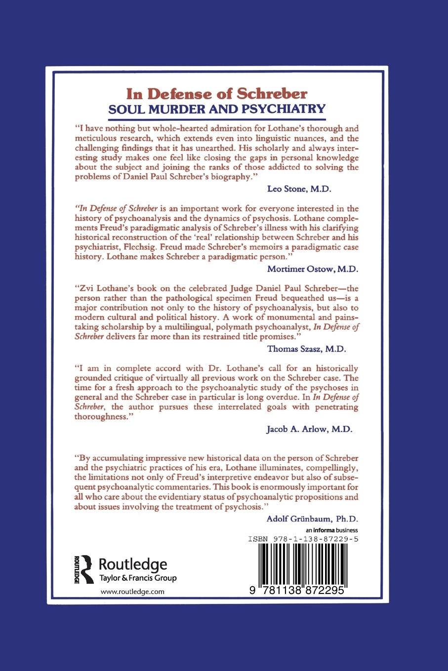 Rückseitencover In Defense of Schreber