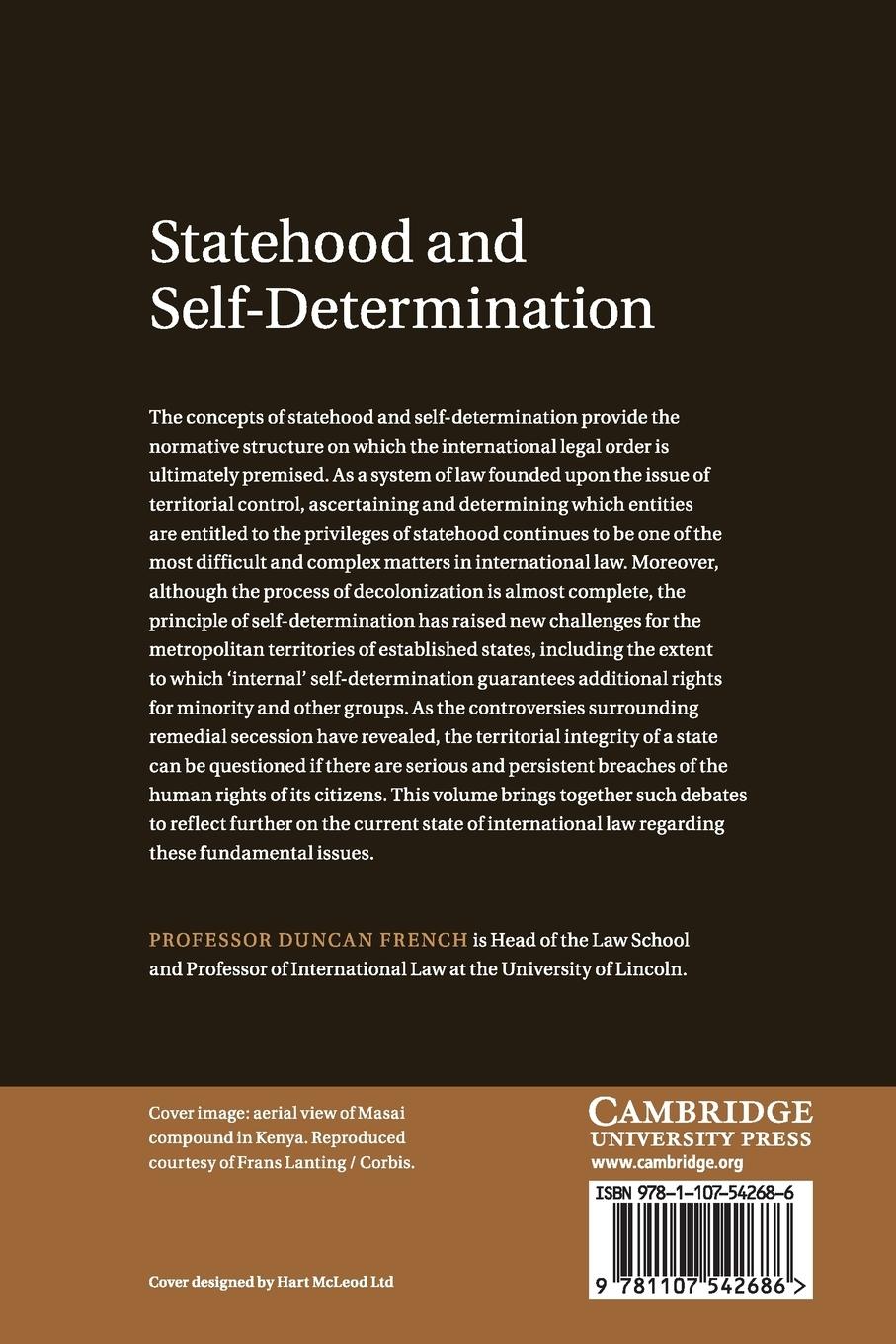 Rückseitencover Statehood and Self-Determination