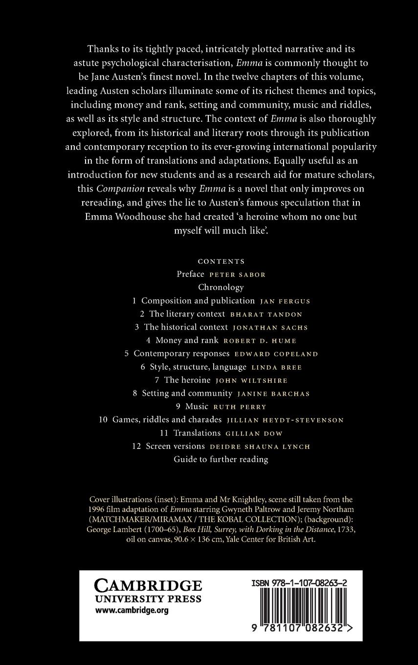 Rückseitencover The Cambridge Companion to 'Emma'