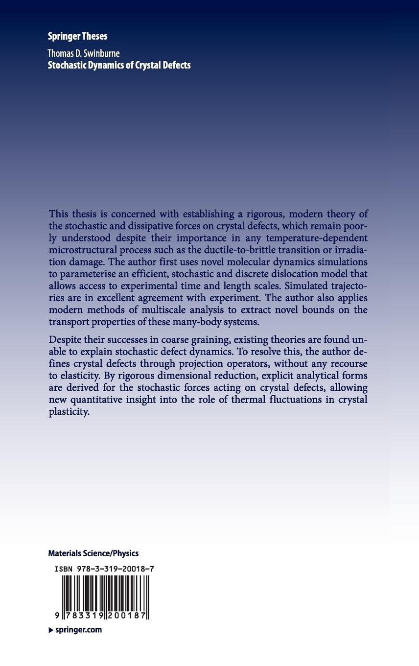 Rückseitencover Stochastic Dynamics of Crystal Defects