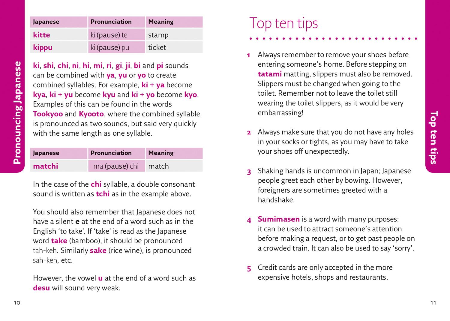 Beispielinhalt (Bild) Japanese Phrasebook & Dictionary