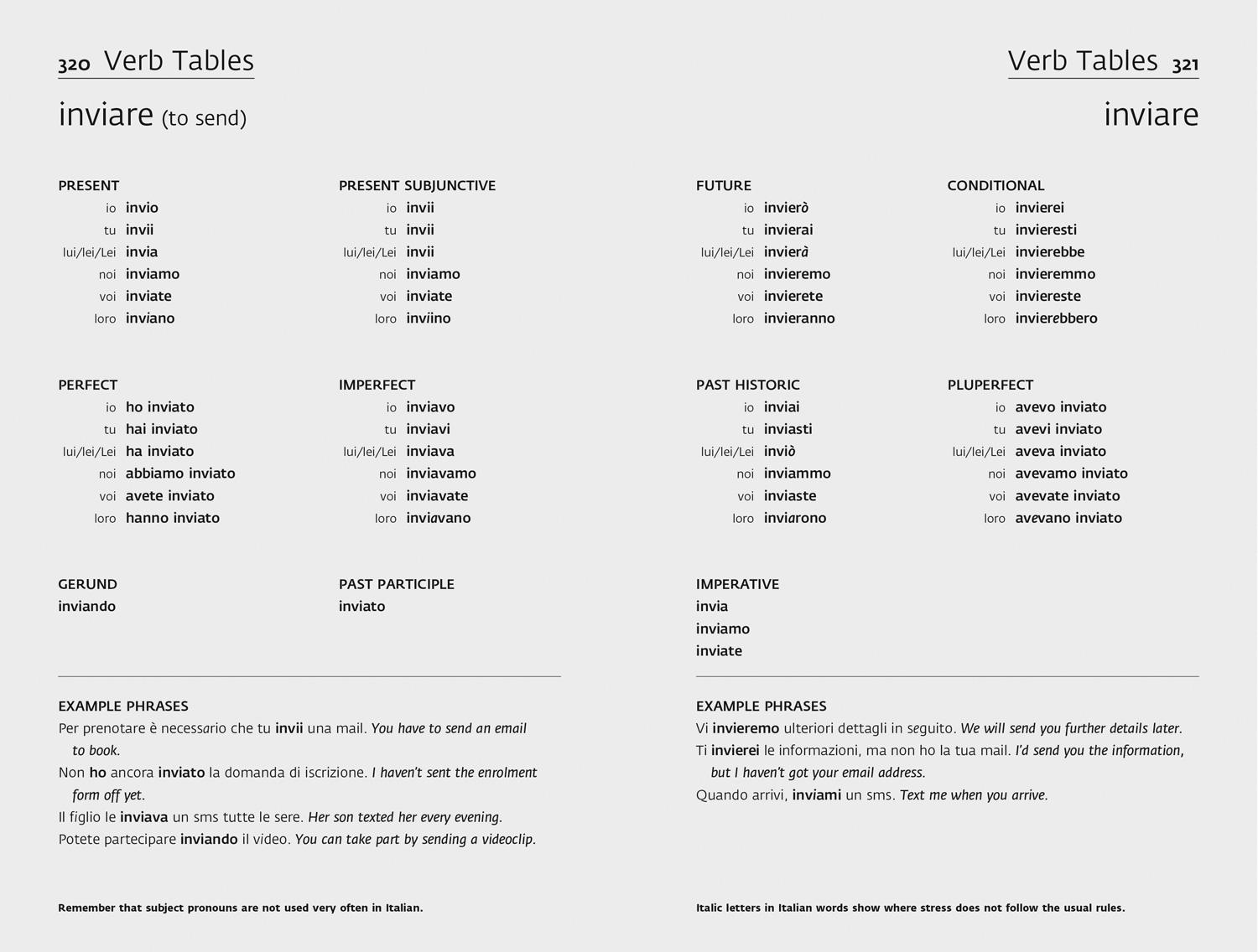Beispielinhalt (Bild) Complete Italian Grammar Verbs Vocabulary