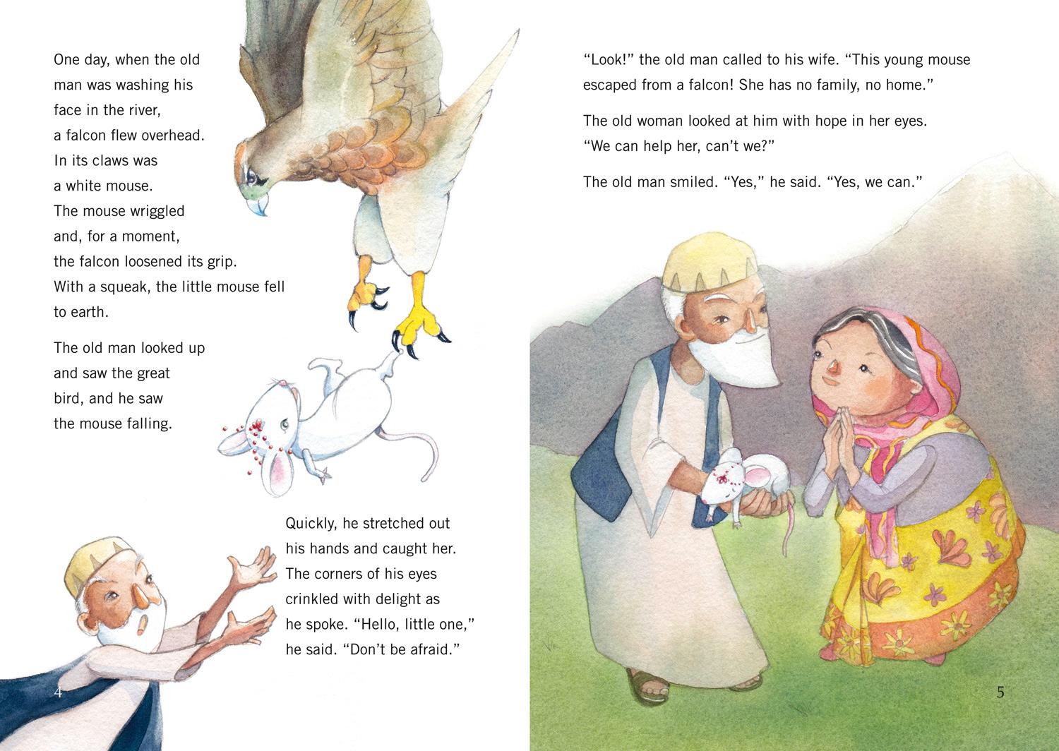 Beispielinhalt (Bild) The White Mouse: A Folk Tale from the Panchatantra