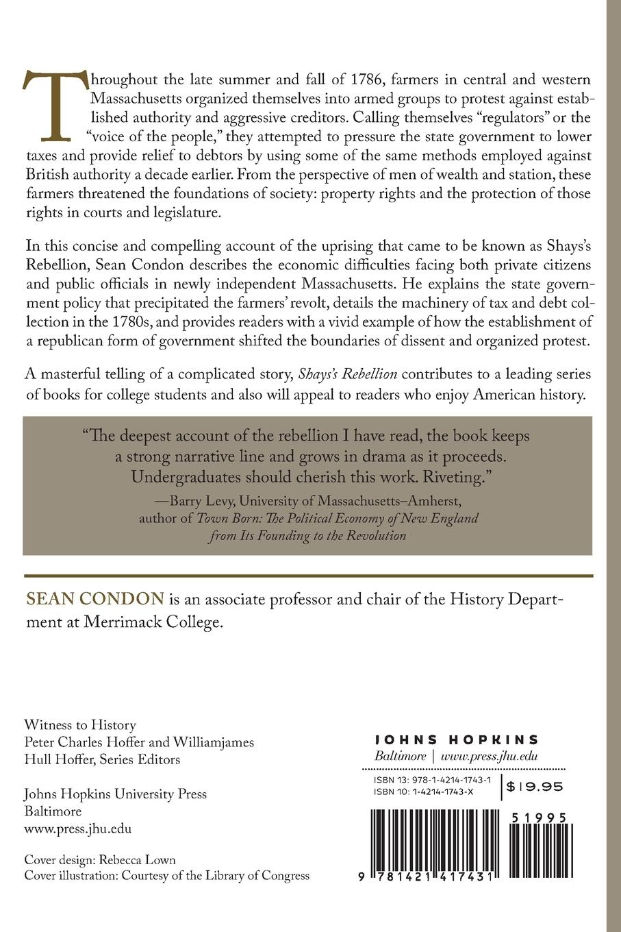 Rückseitencover Shays's Rebellion