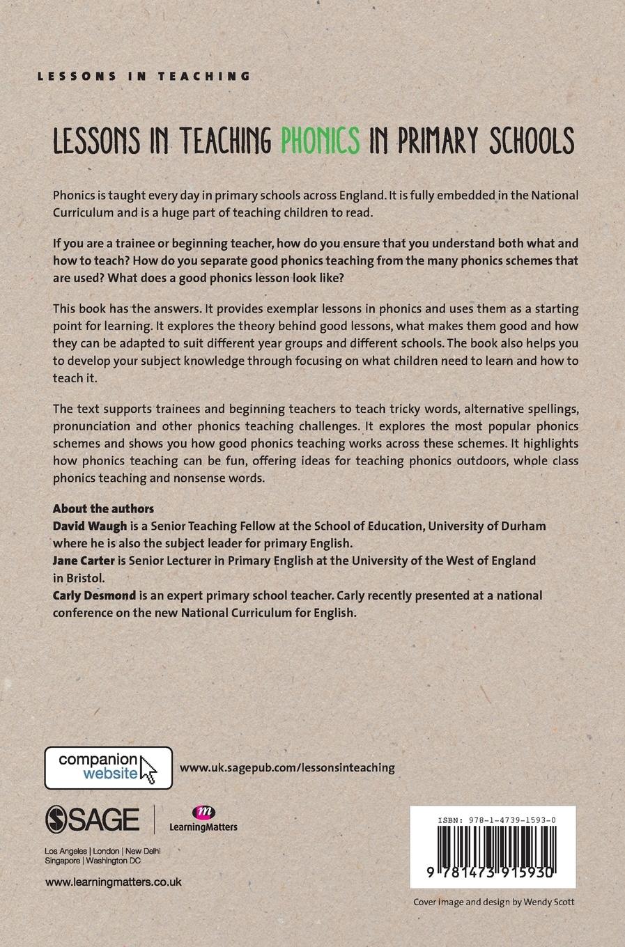 Rückseitencover Lessons in Teaching Phonics in Primary Schools