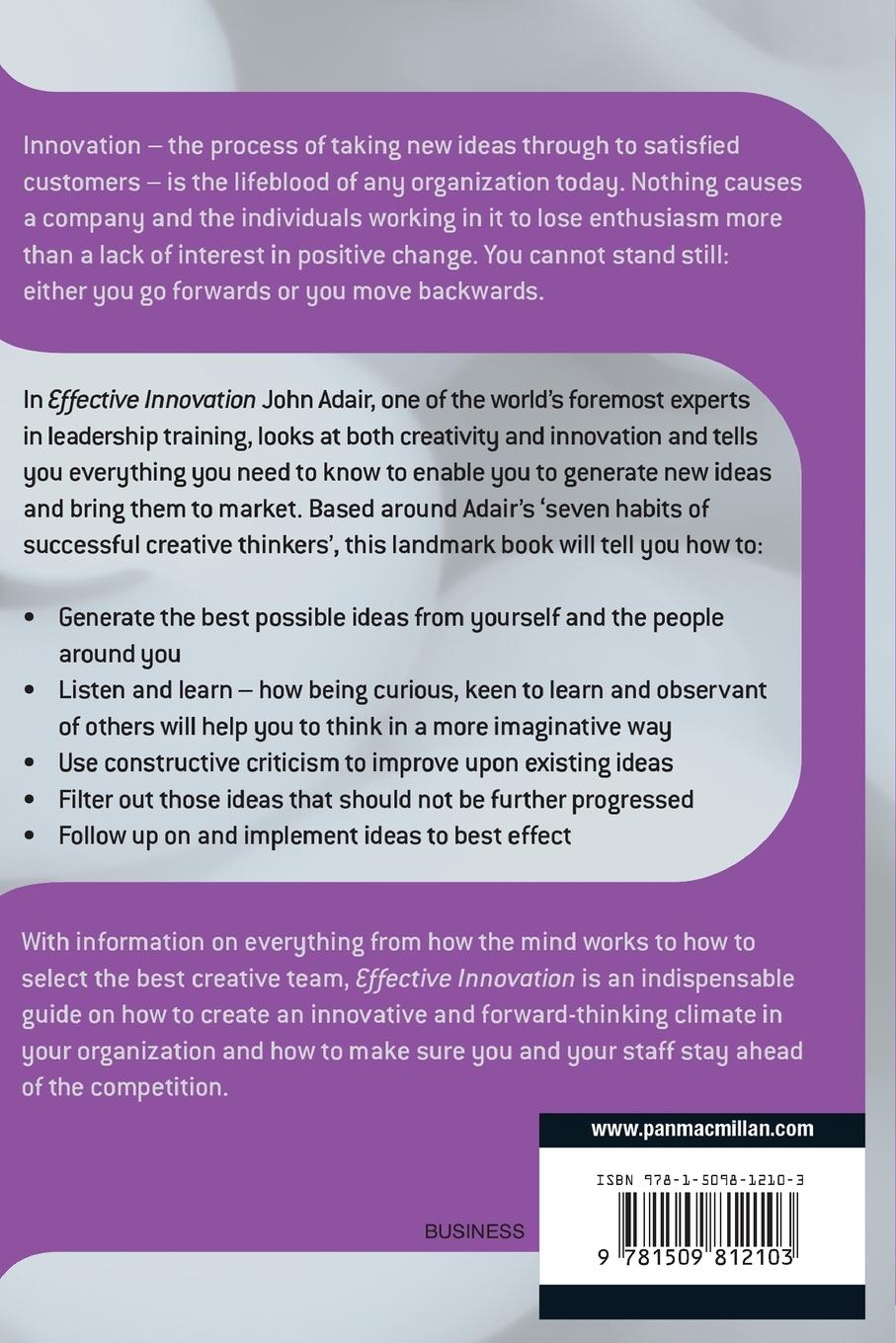 Rückseitencover Effective Innovation REVISED EDITION