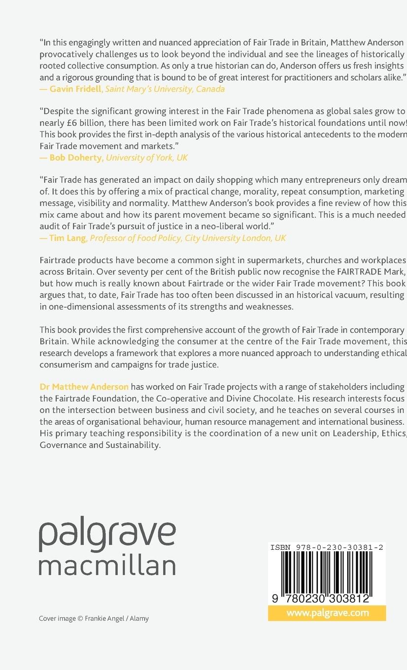 Rückseitencover A History of Fair Trade in Contemporary Britain