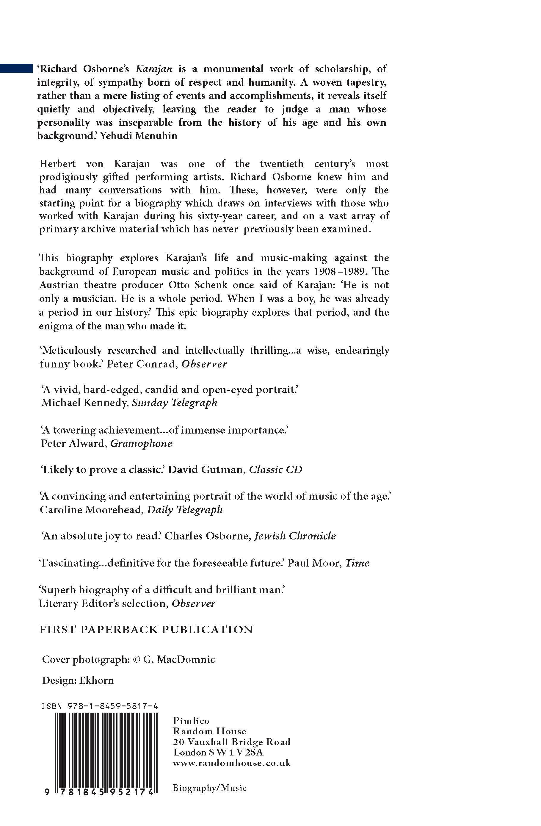 Rückseitencover Herbert Von Karajan