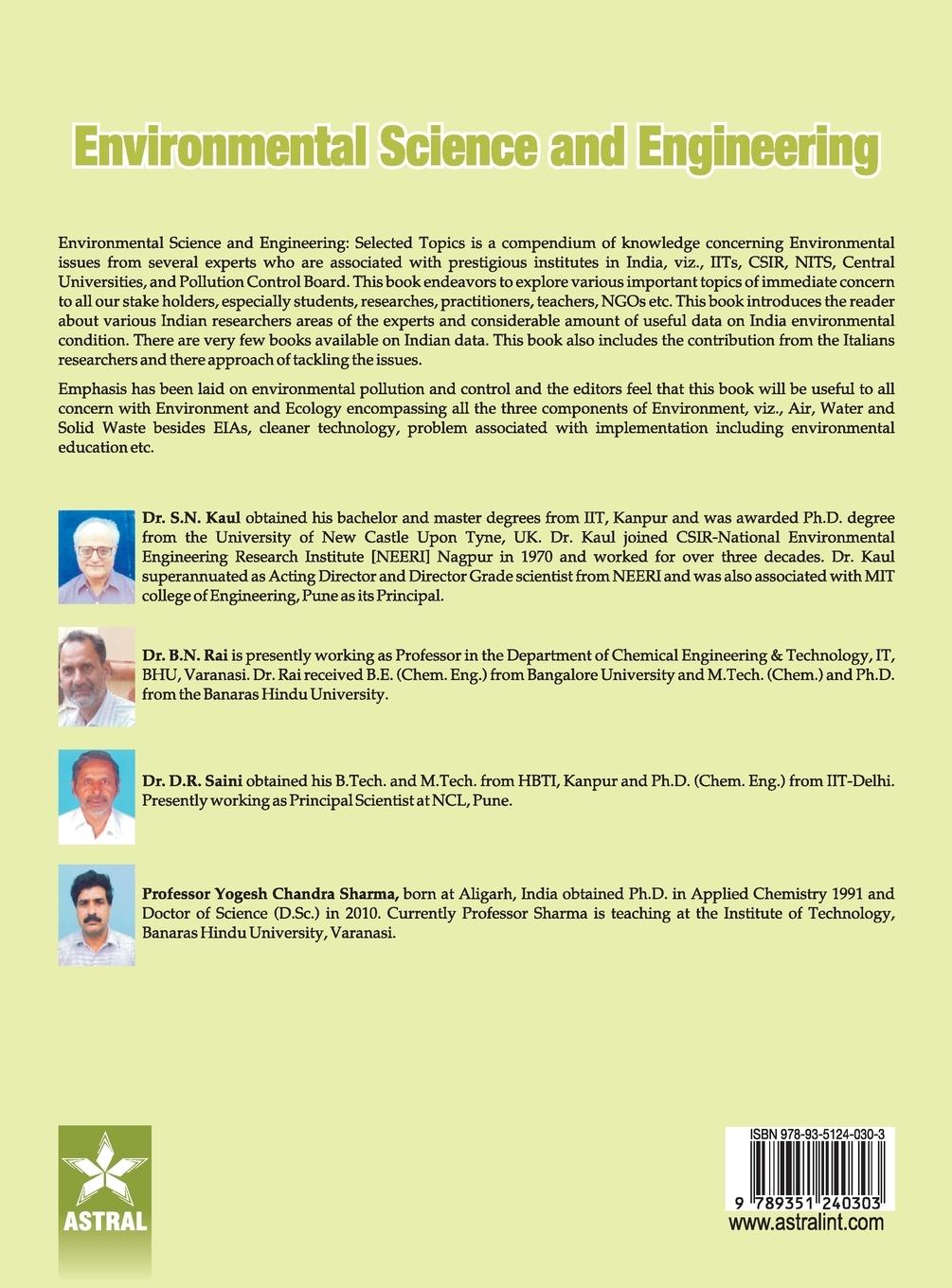 Rückseitencover Environmental Science and Engineering