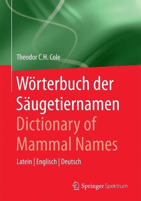 Vorderes Coverbild Wörterbuch der Säugetiernamen - Dictionary of Mammal Names