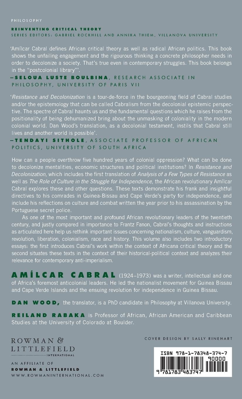 Rückseitencover Resistance and Decolonization