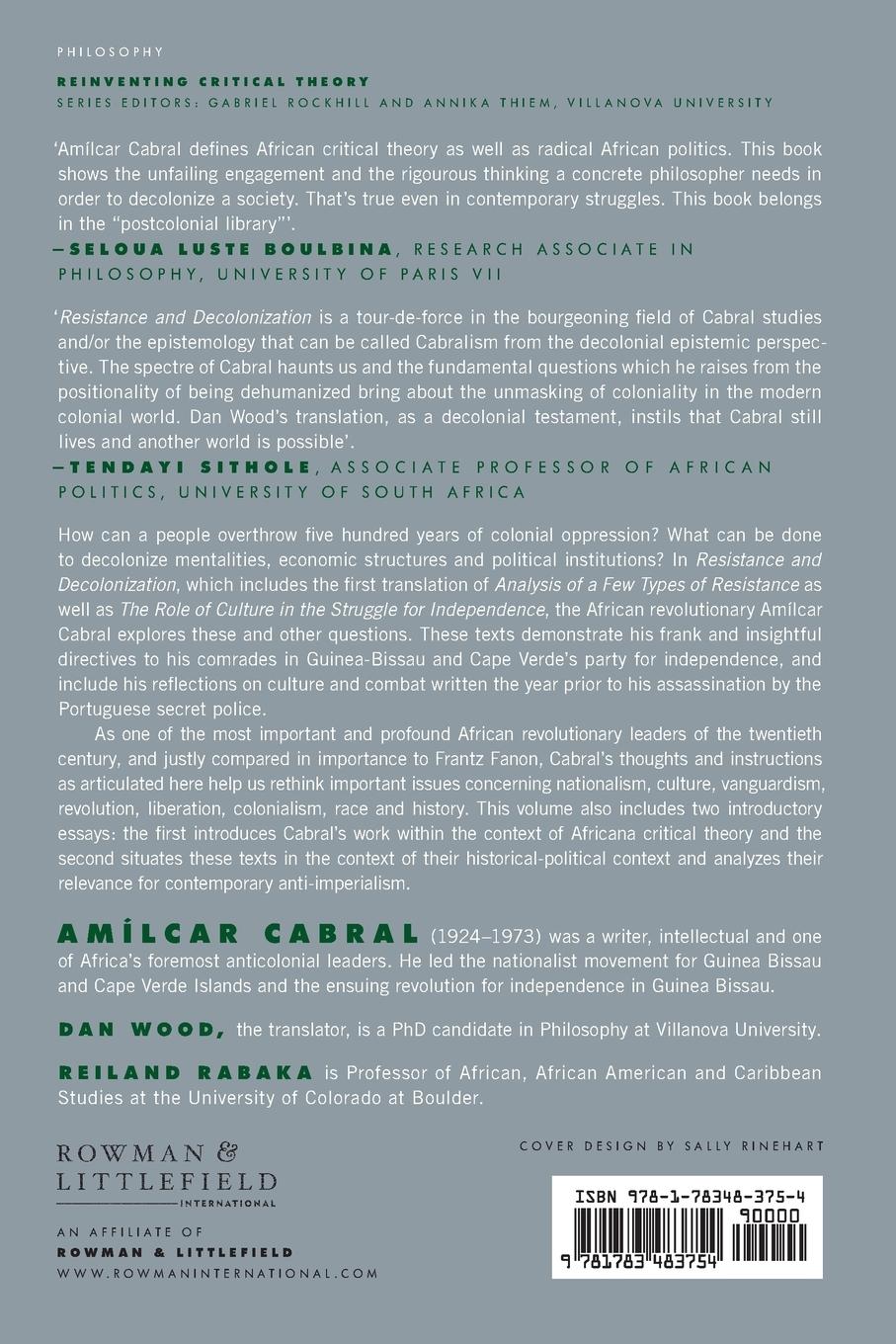 Rückseitencover Resistance and Decolonization