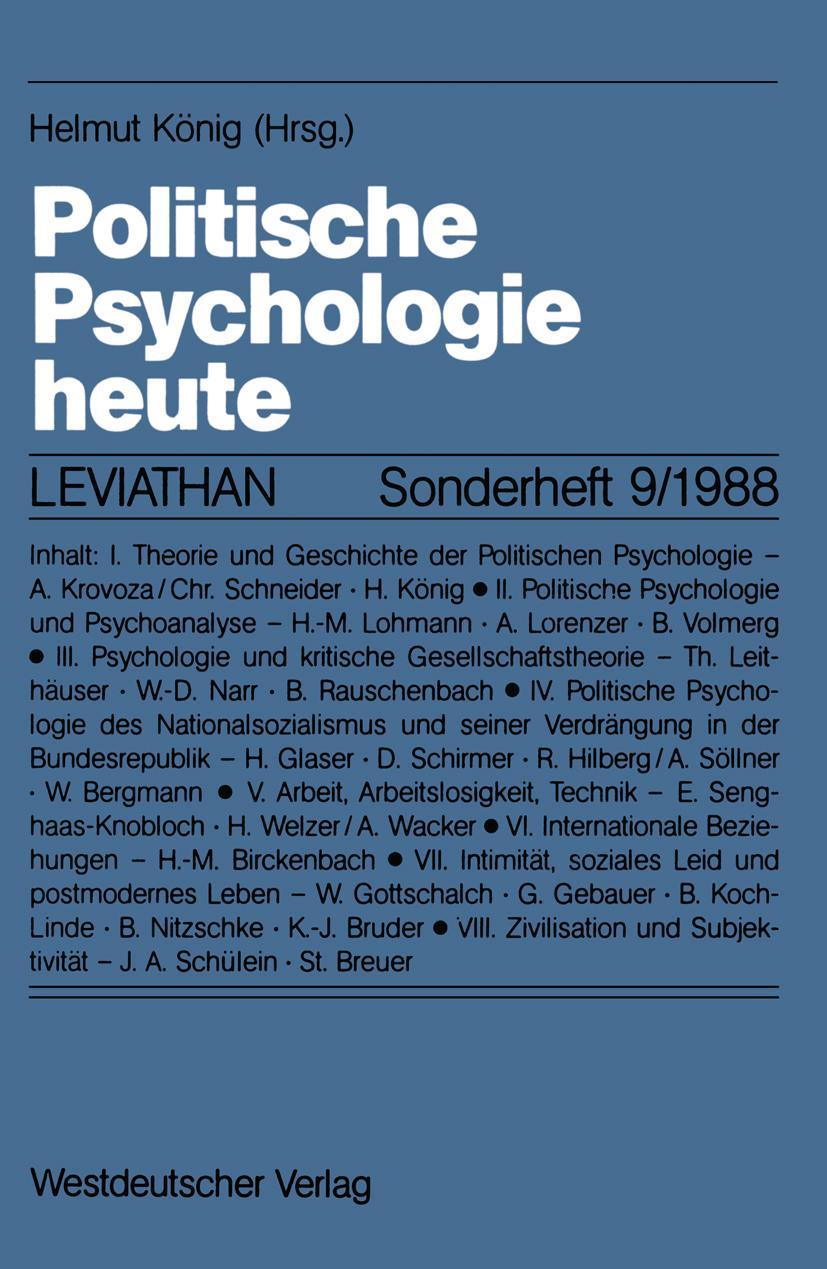 Vorderes Coverbild Politische Psychologie heute