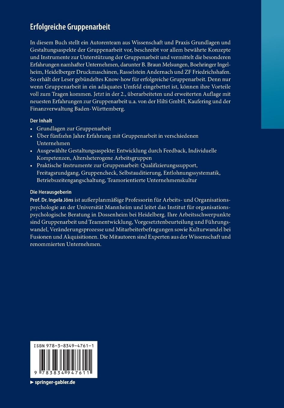 Rückseitencover Erfolgreiche Gruppenarbeit