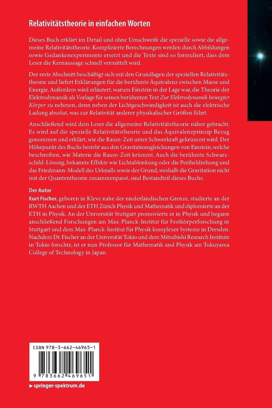 Rückseitencover Relativitätstheorie in einfachen Worten