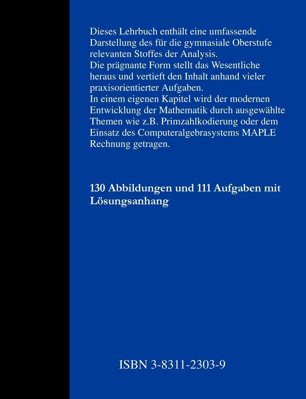 Rückseitencover Einführung in die Analysis