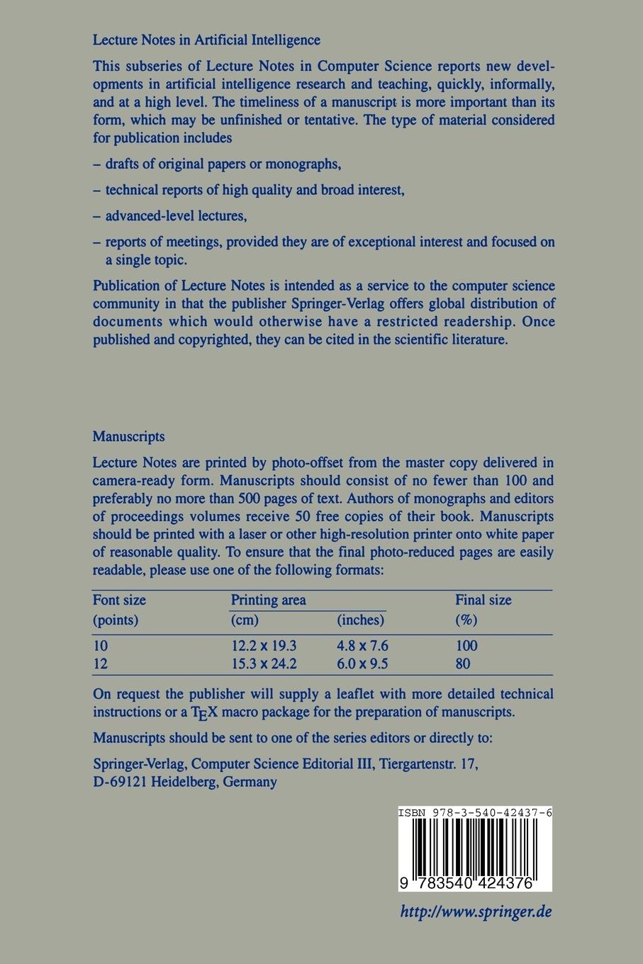 Rückseitencover Advances in Learning Classifier Systems