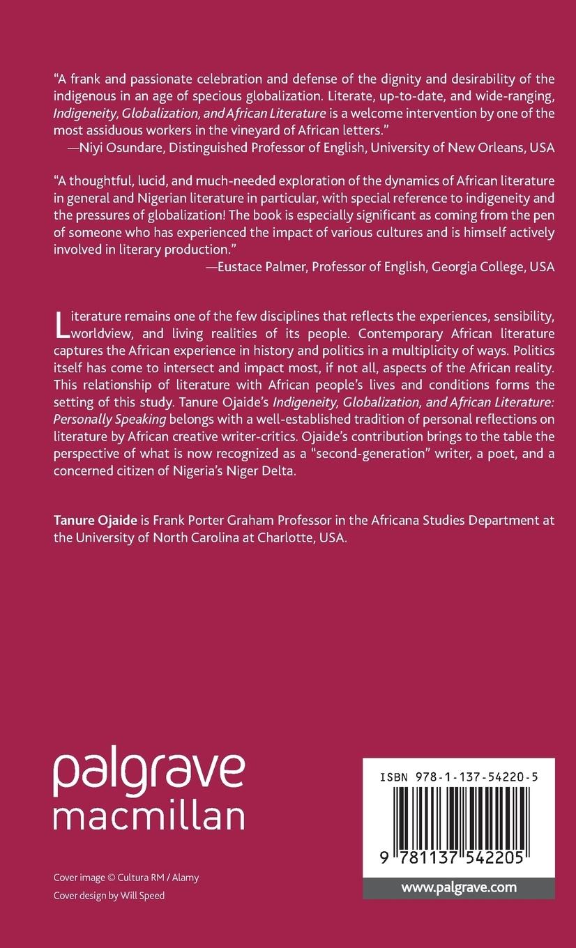 Rückseitencover Indigeneity, Globalization, and African Literature