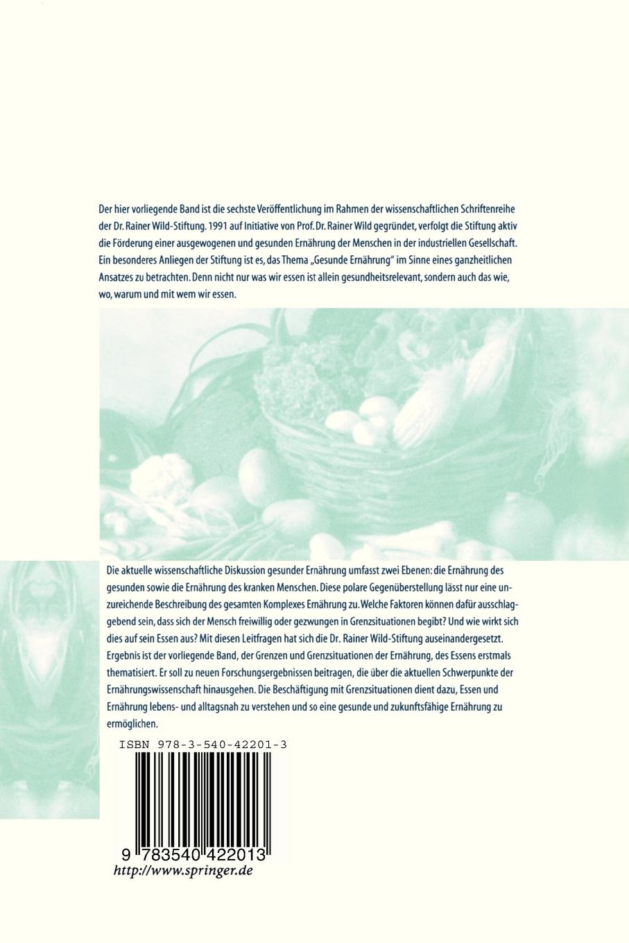 Rückseitencover Ernährung in Grenzsituationen