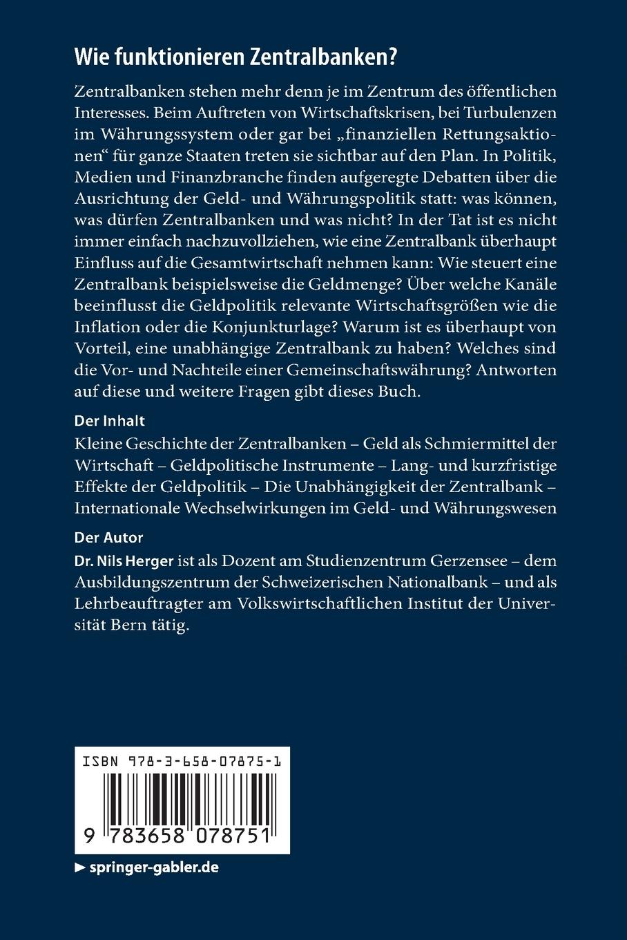 Rückseitencover Wie funktionieren Zentralbanken?