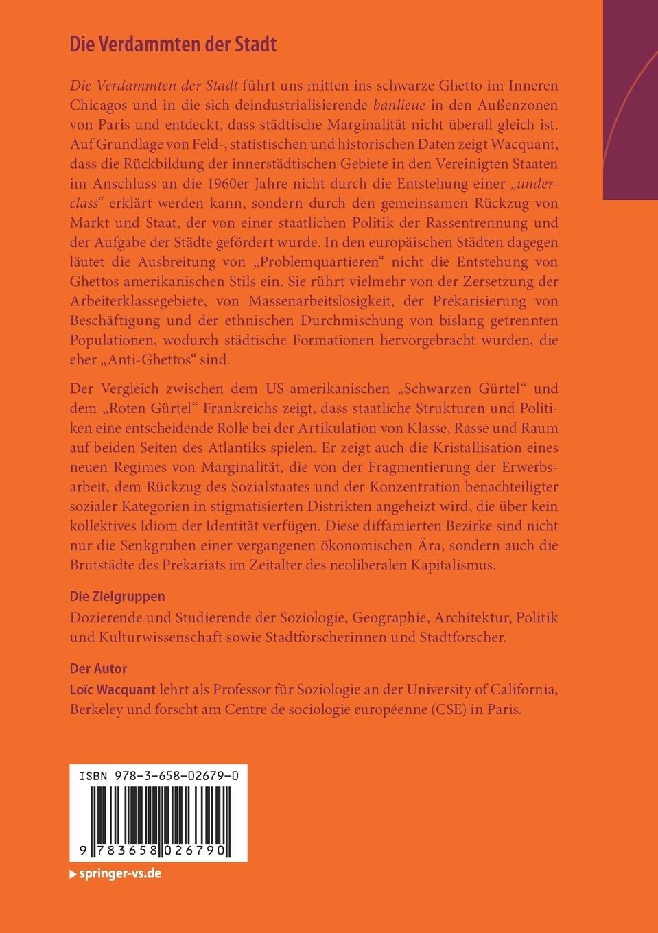 Rückseitencover Die Verdammten der Stadt