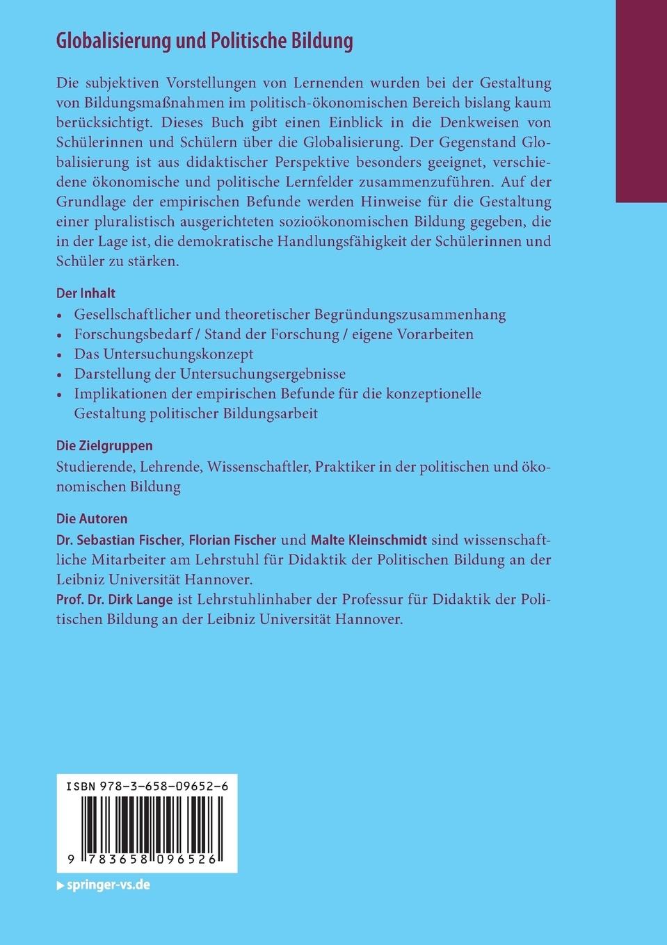 Rückseitencover Globalisierung und Politische Bildung