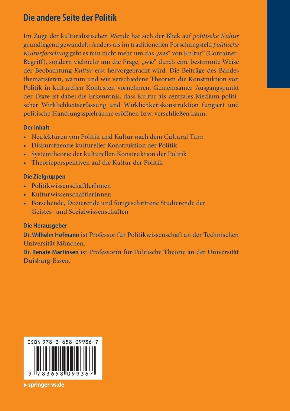 Rückseitencover Die andere Seite der Politik