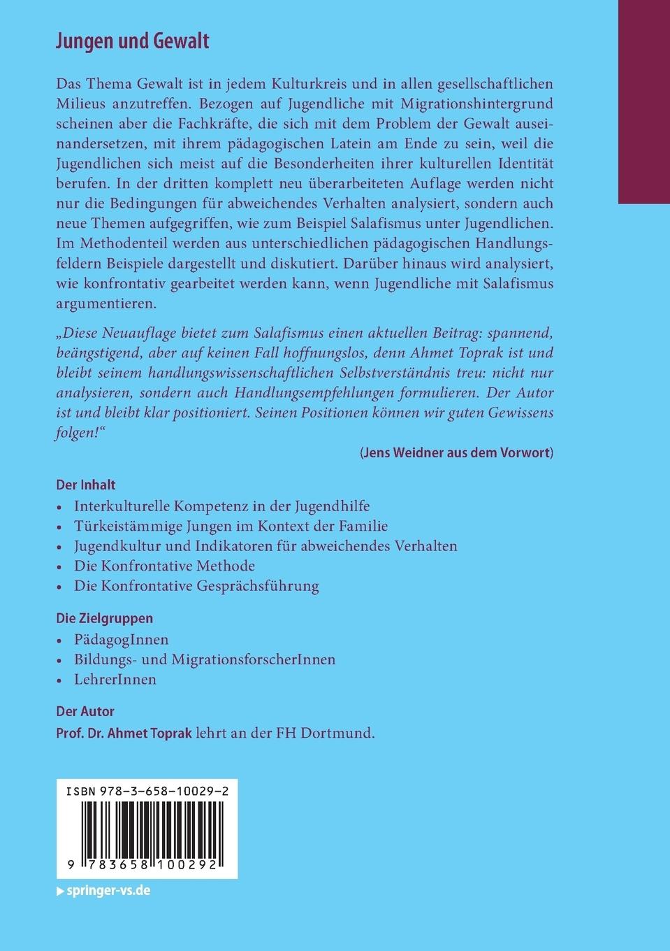 Rückseitencover Jungen und Gewalt