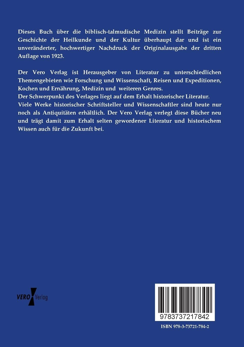 Rückseitencover Biblisch-talmudische Medizin