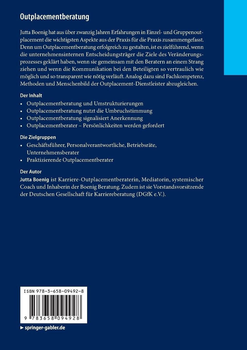 Rückseitencover Outplacementberatung