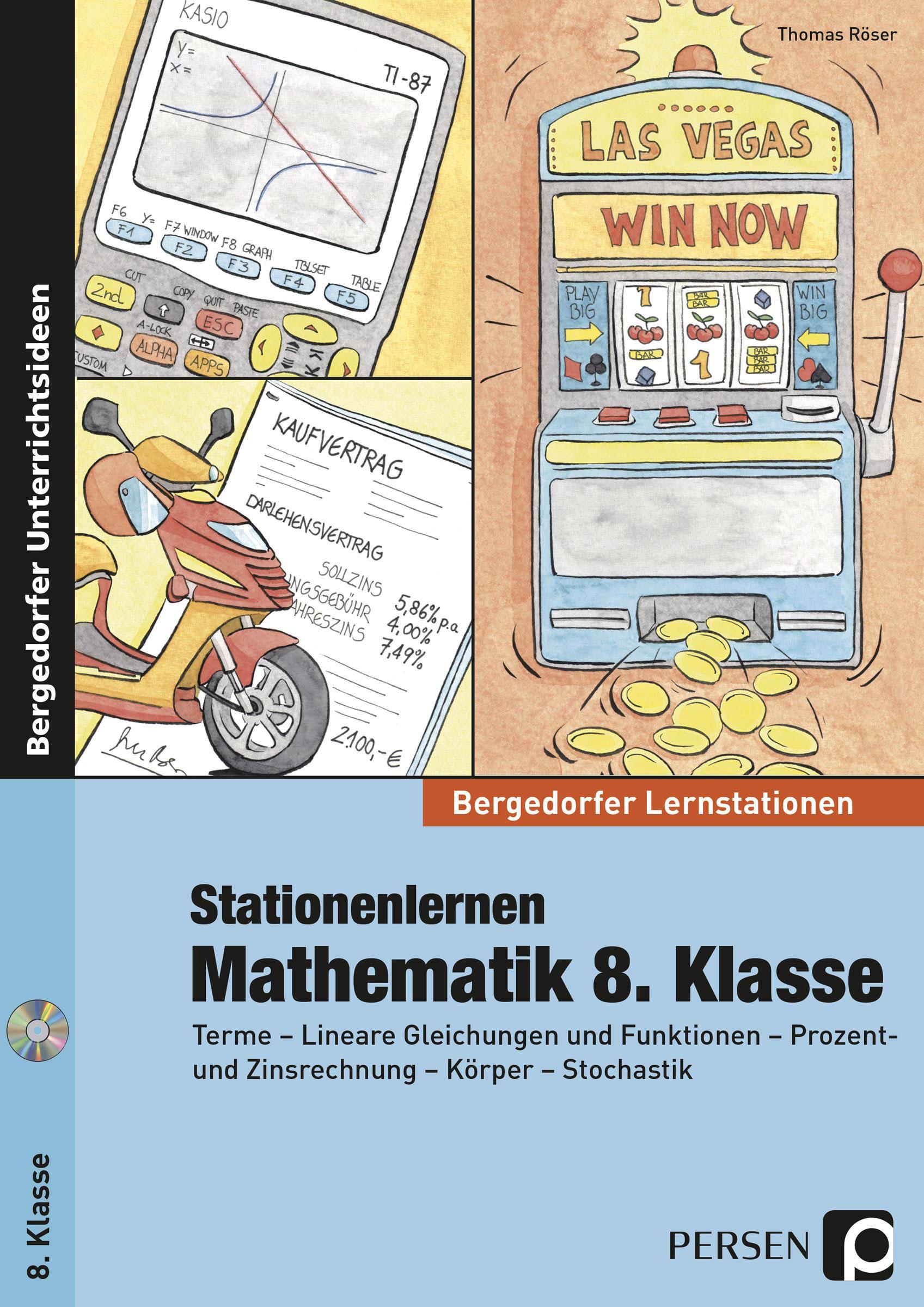 Vorderes Coverbild Stationenlernen Mathematik 8. Klasse