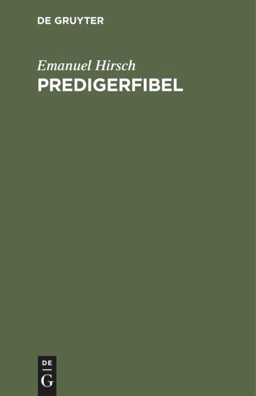 Vorderes Coverbild Predigerfibel