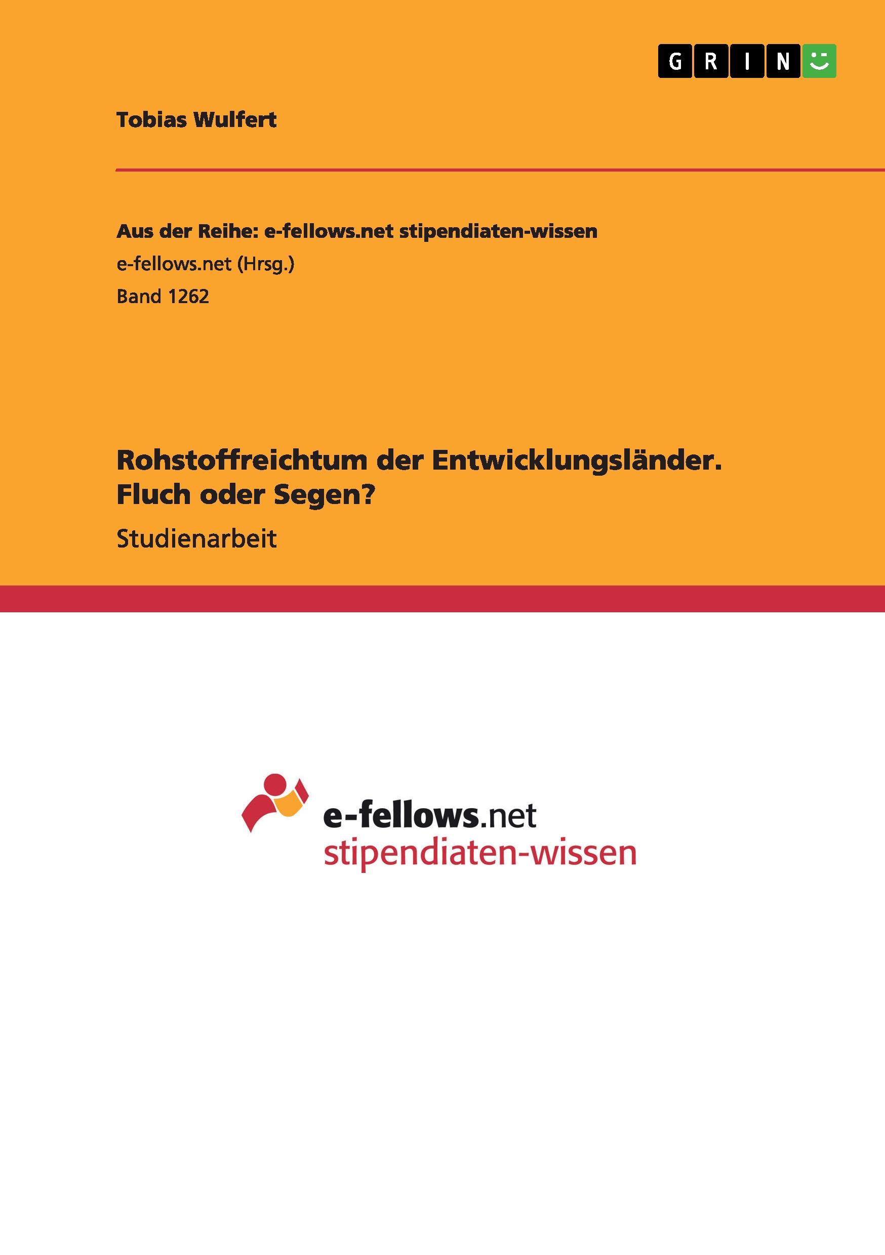 Vorderes Coverbild Rohstoffreichtum der Entwicklungsländer. Fluch oder Segen?