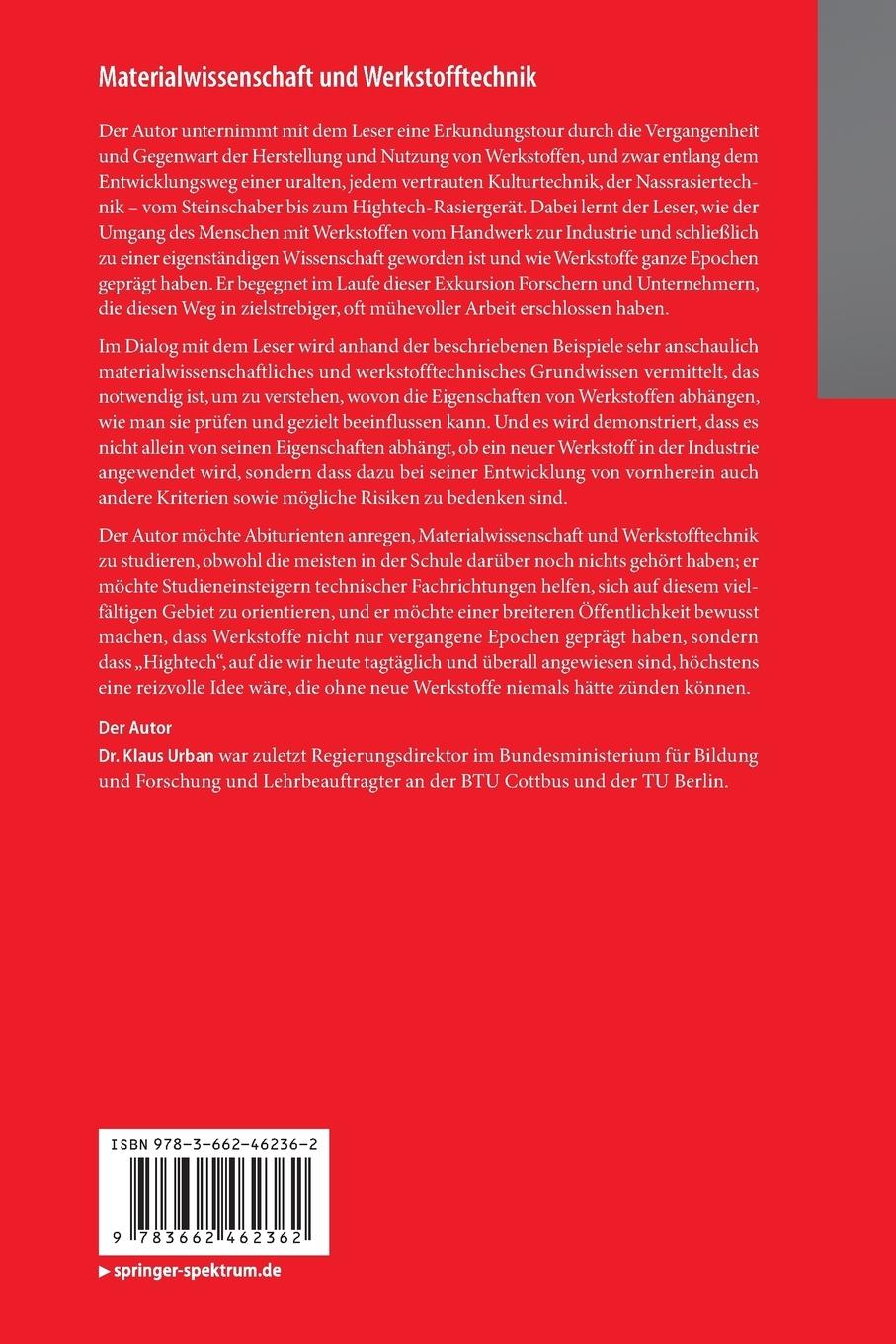Rückseitencover Materialwissenschaft und Werkstofftechnik