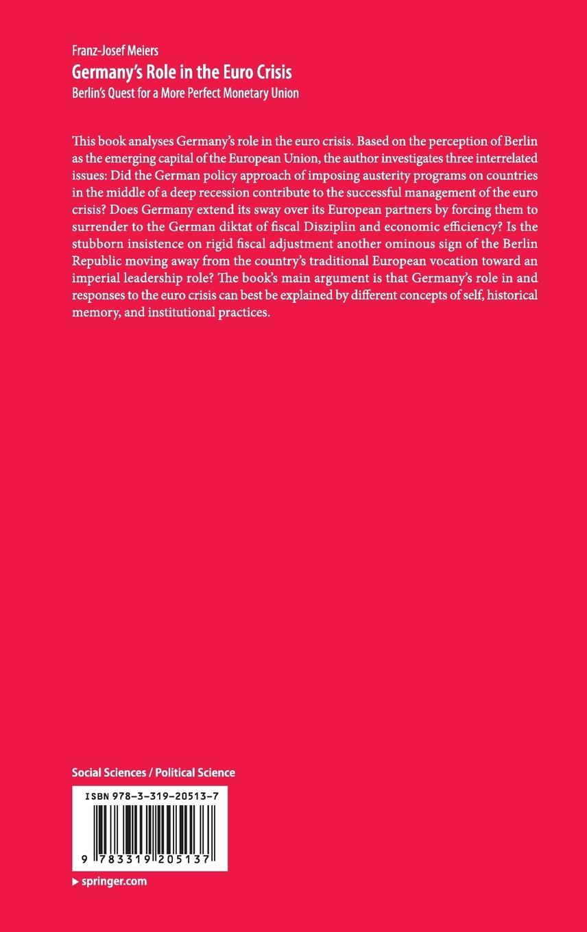 Rückseitencover Germany's Role in the Euro Crisis