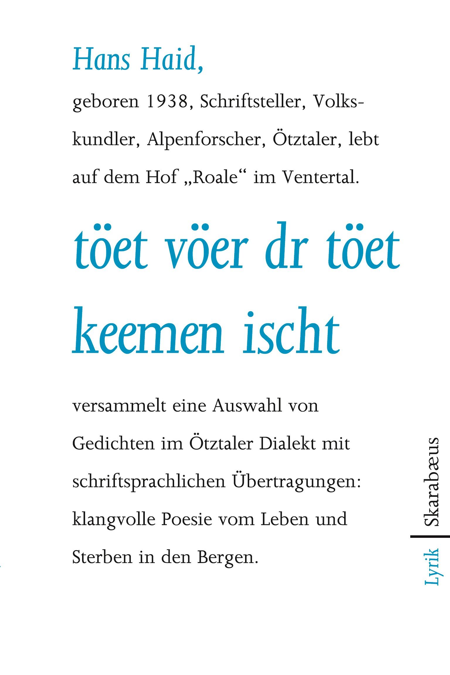 Vorderes Coverbild töet vöer dr töet keemen ischt