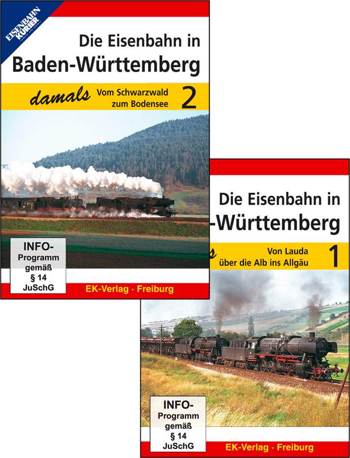 Vorderes Coverbild Die Eisenbahn in Baden-Württemberg damals - Teil 1 und Teil 2 im Paket