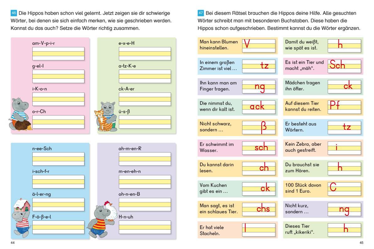 Beispielinhalt (Bild) Fragenbär - Richtig schreiben 1./2. Klasse
