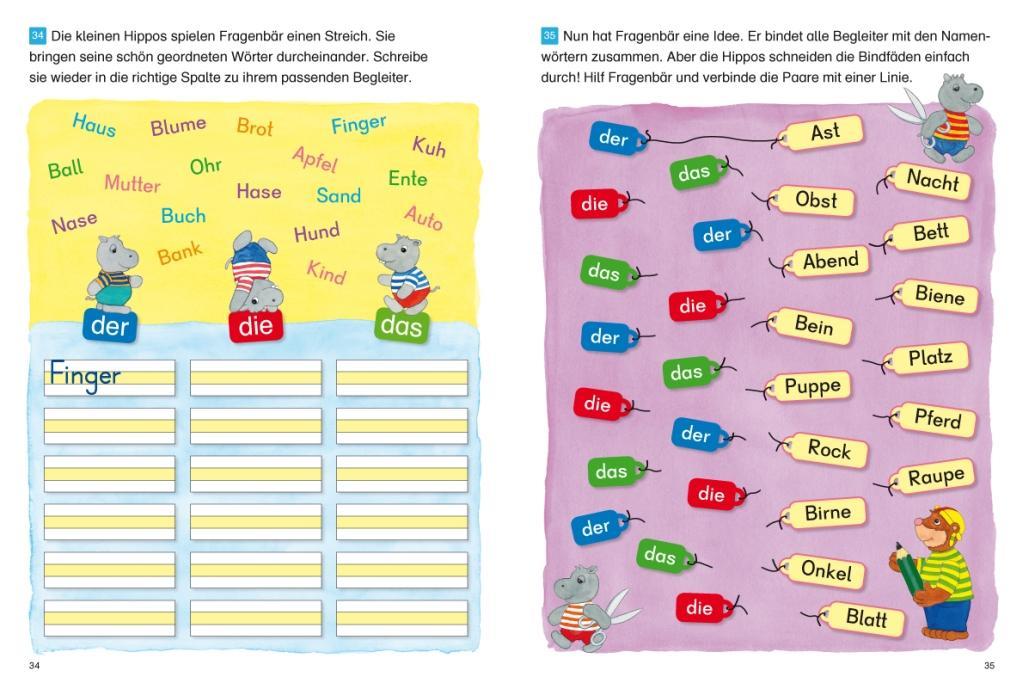 Beispielinhalt (Bild) Fragenbär - Richtig schreiben 1./2. Klasse