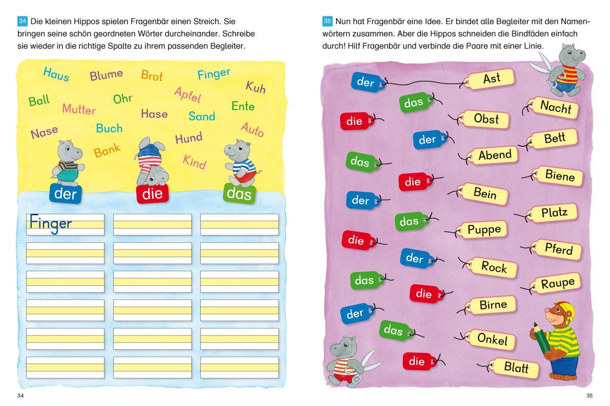 Beispielinhalt (Bild) Fragenbär - Richtig schreiben 1./2. Klasse