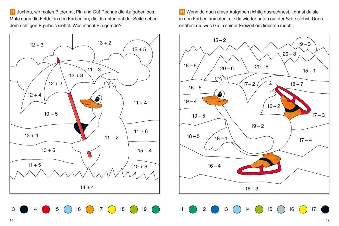 Beispielinhalt (Bild) Fragenbär - Richtig rechnen 1. Klasse