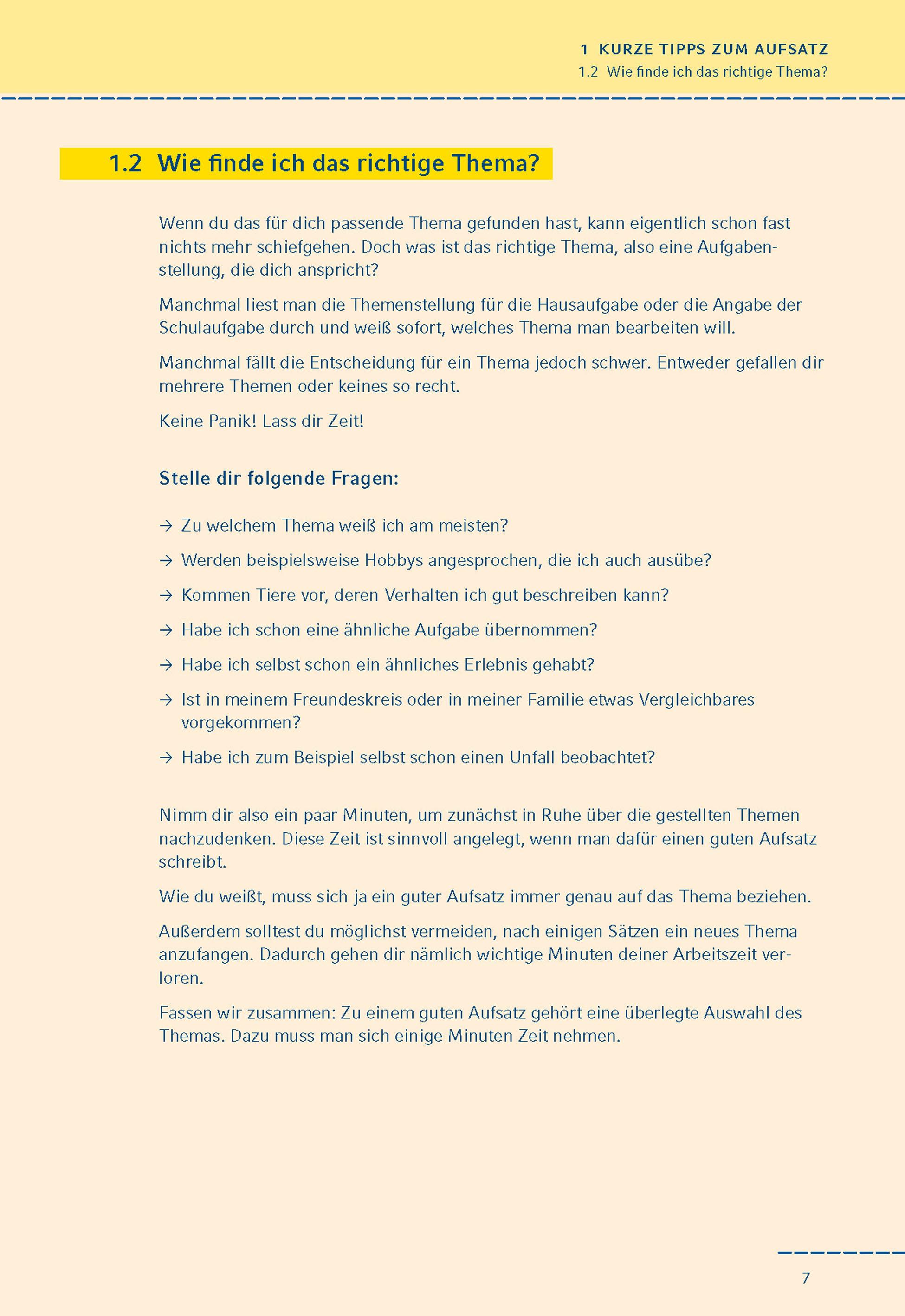 Beispielinhalt (Bild) Mein großes Aufsatzbuch - Deutsch 5./6. Klasse.