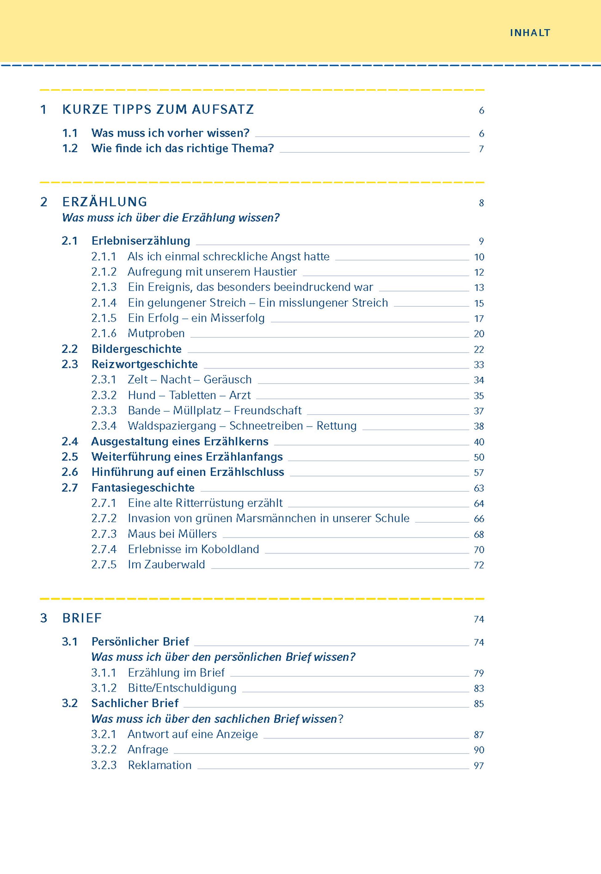 Beispielinhalt (Bild) Mein großes Aufsatzbuch - Deutsch 5./6. Klasse.
