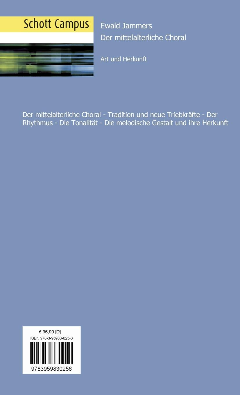 Rückseitencover Der mittelalterliche Choral