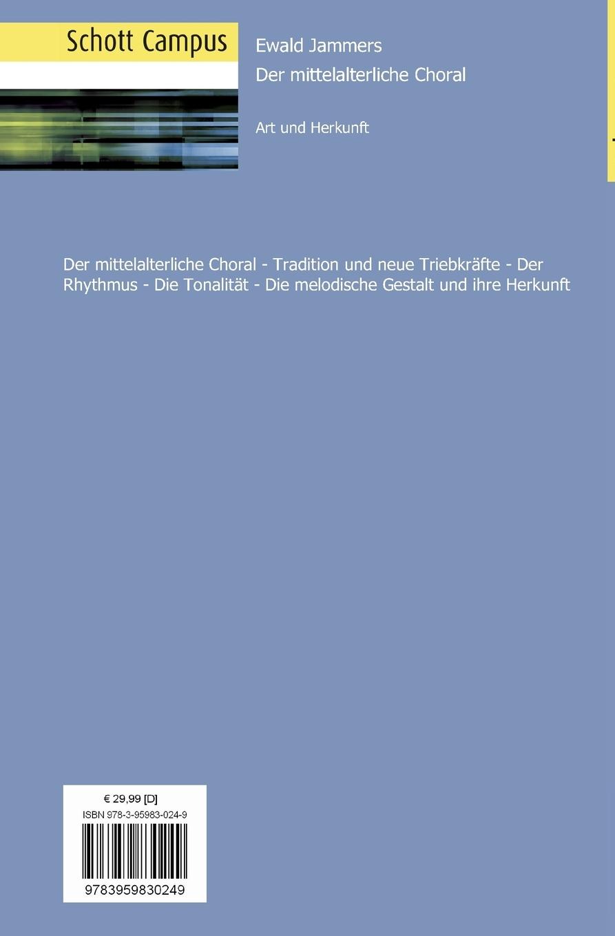 Rückseitencover Der mittelalterliche Choral