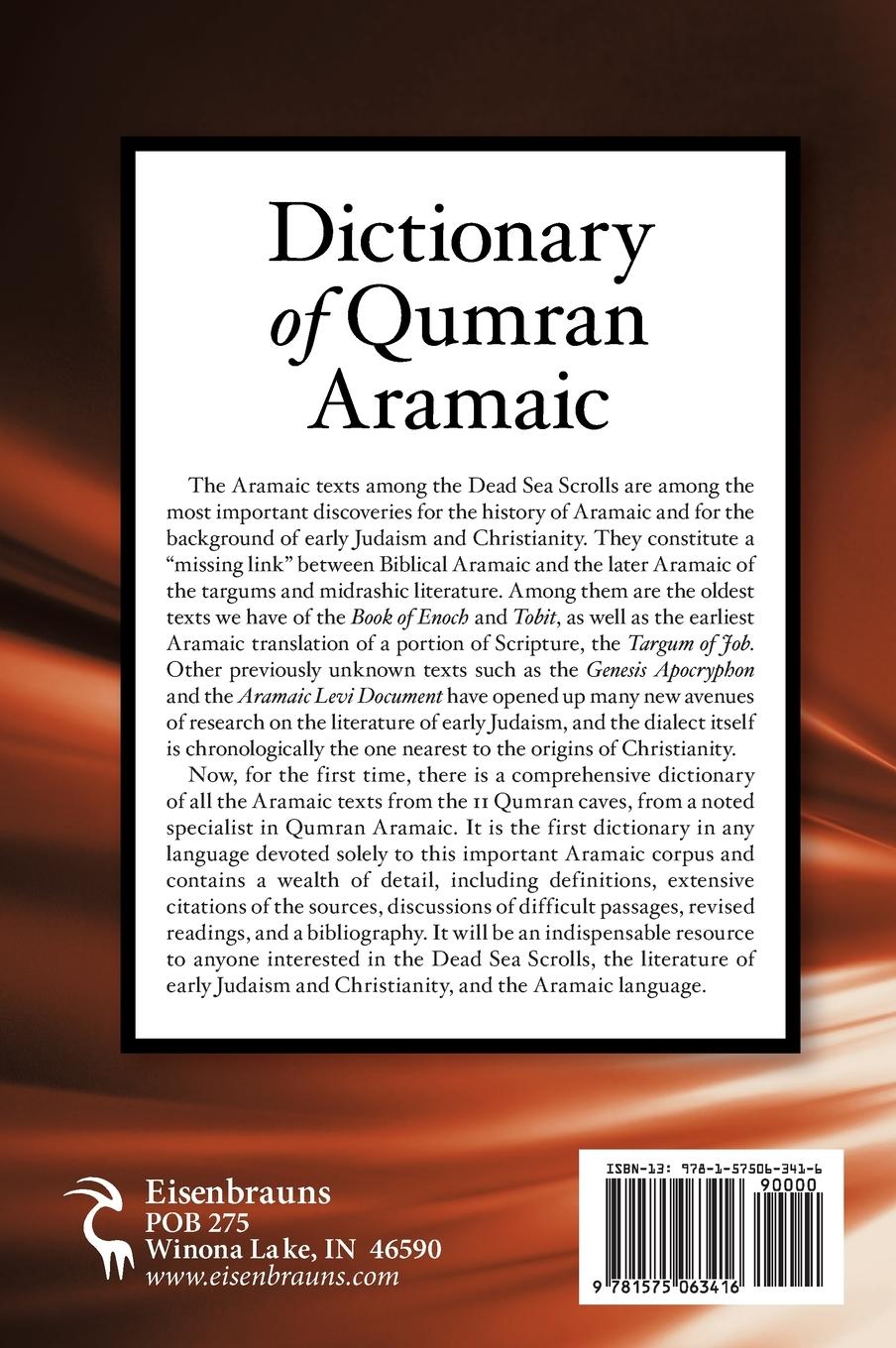 Rückseitencover Dictionary of Qumran Aramaic